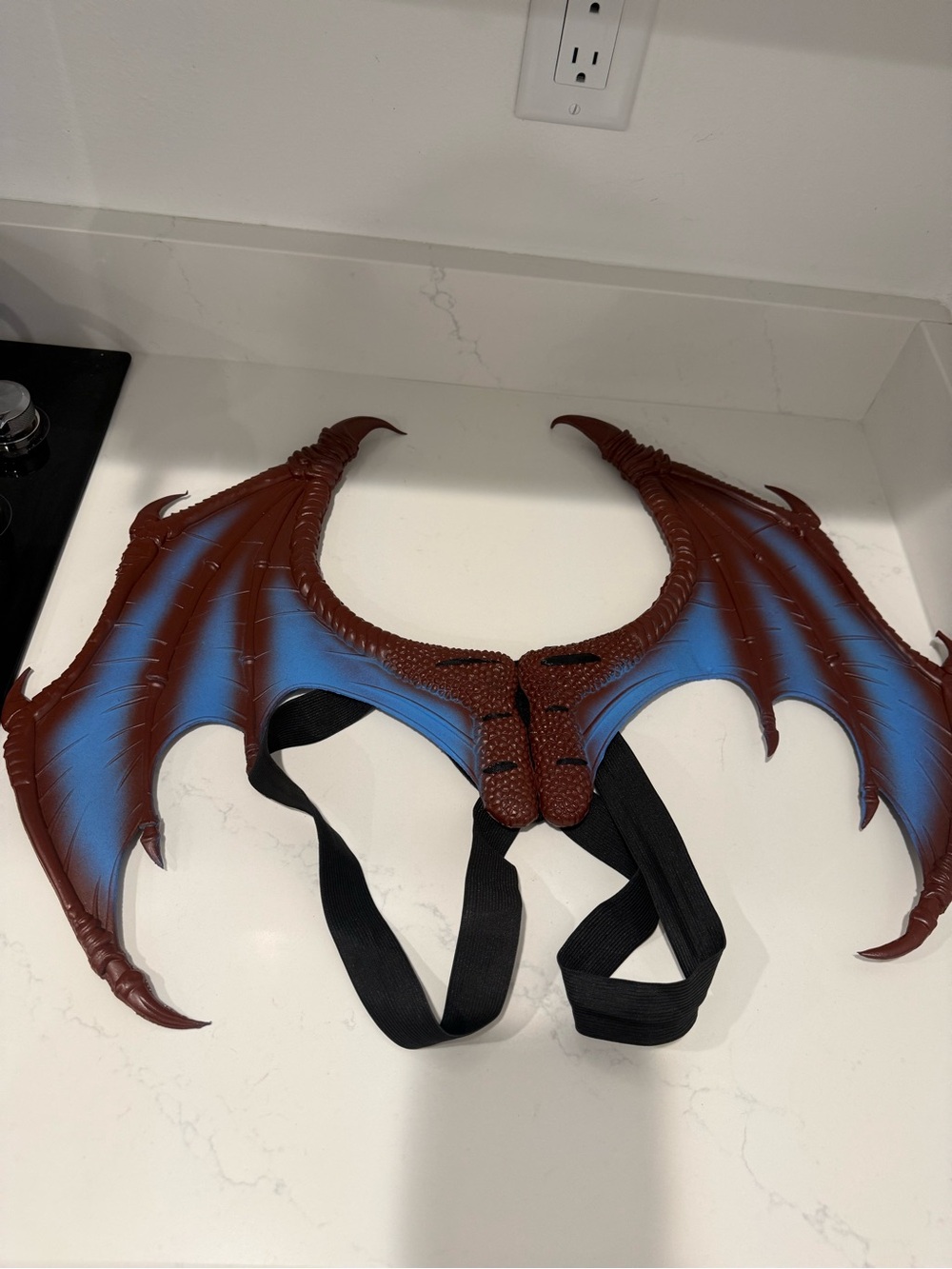Blue and Burgundy/Brown Dragon Wings Costume